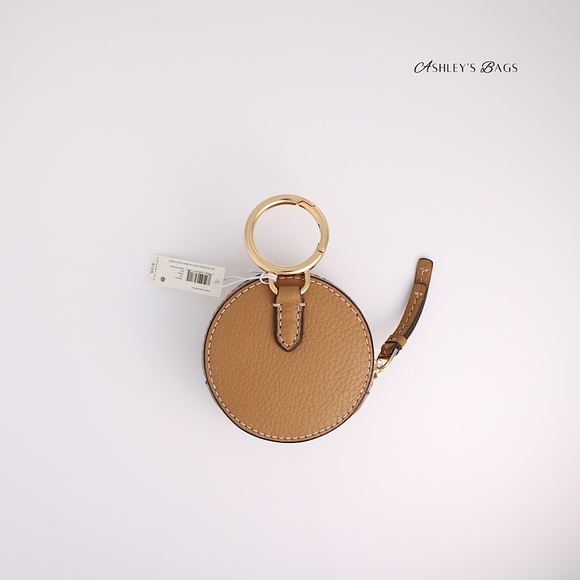 Tory Burch Thea Coin Pouch Keychain In Tiramisu Brown - Picture 2 of 4